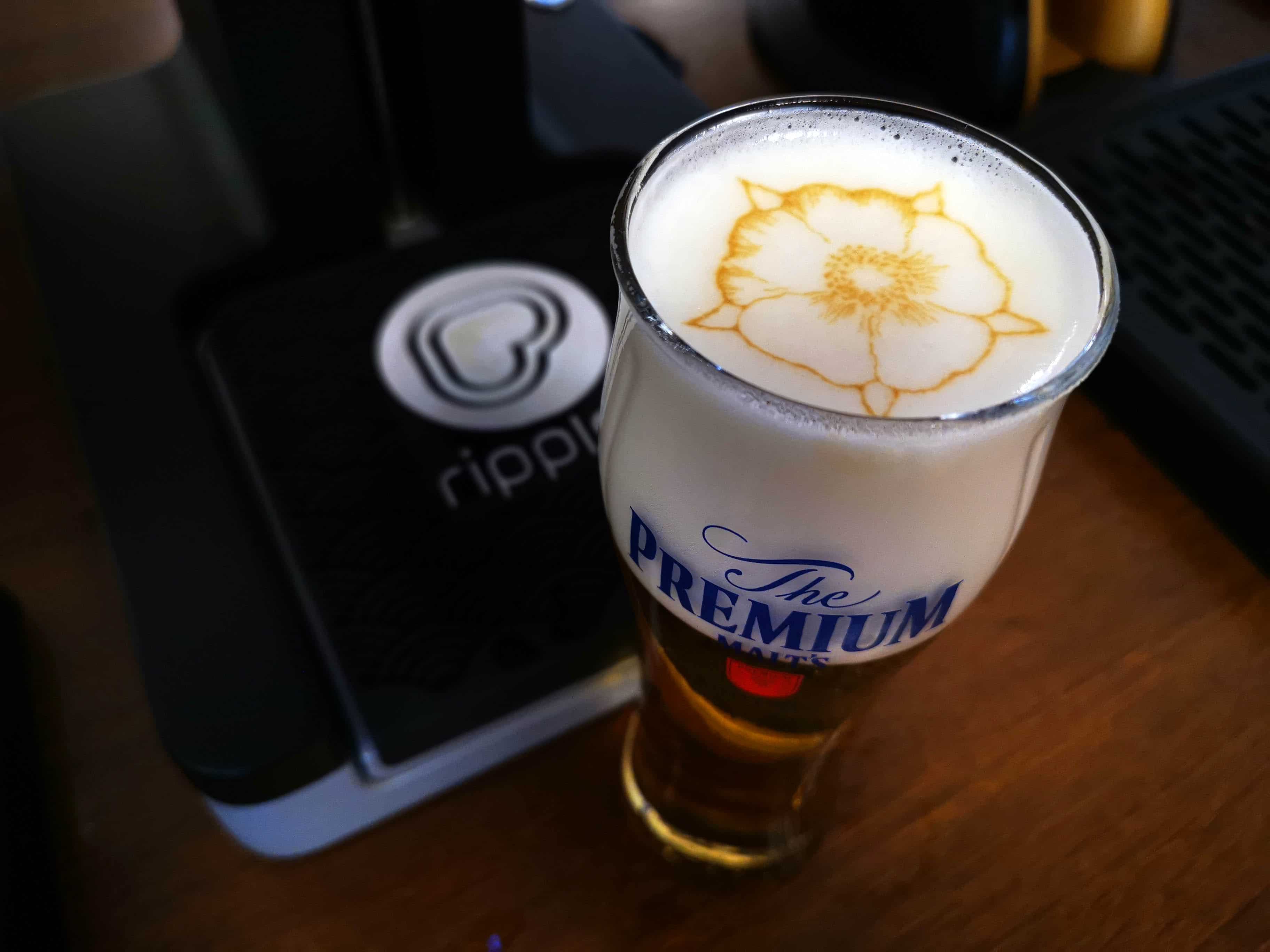 Suntory Beer foam print