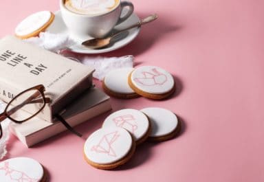 Cookies topped with fondant