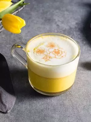 Turmeric Latte printed with a flower